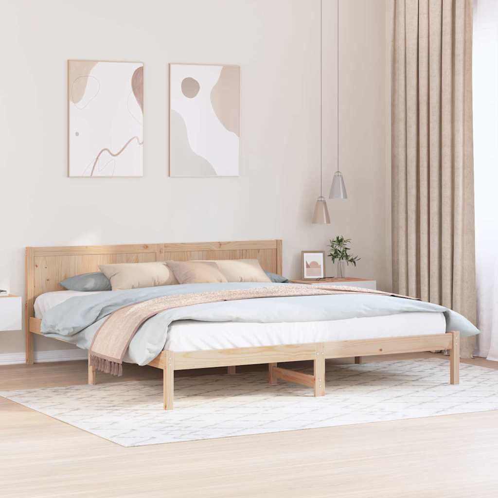 Krevetna konstrukcija Smeđa 180 x 200 cm Čvrsto borovo drvo
