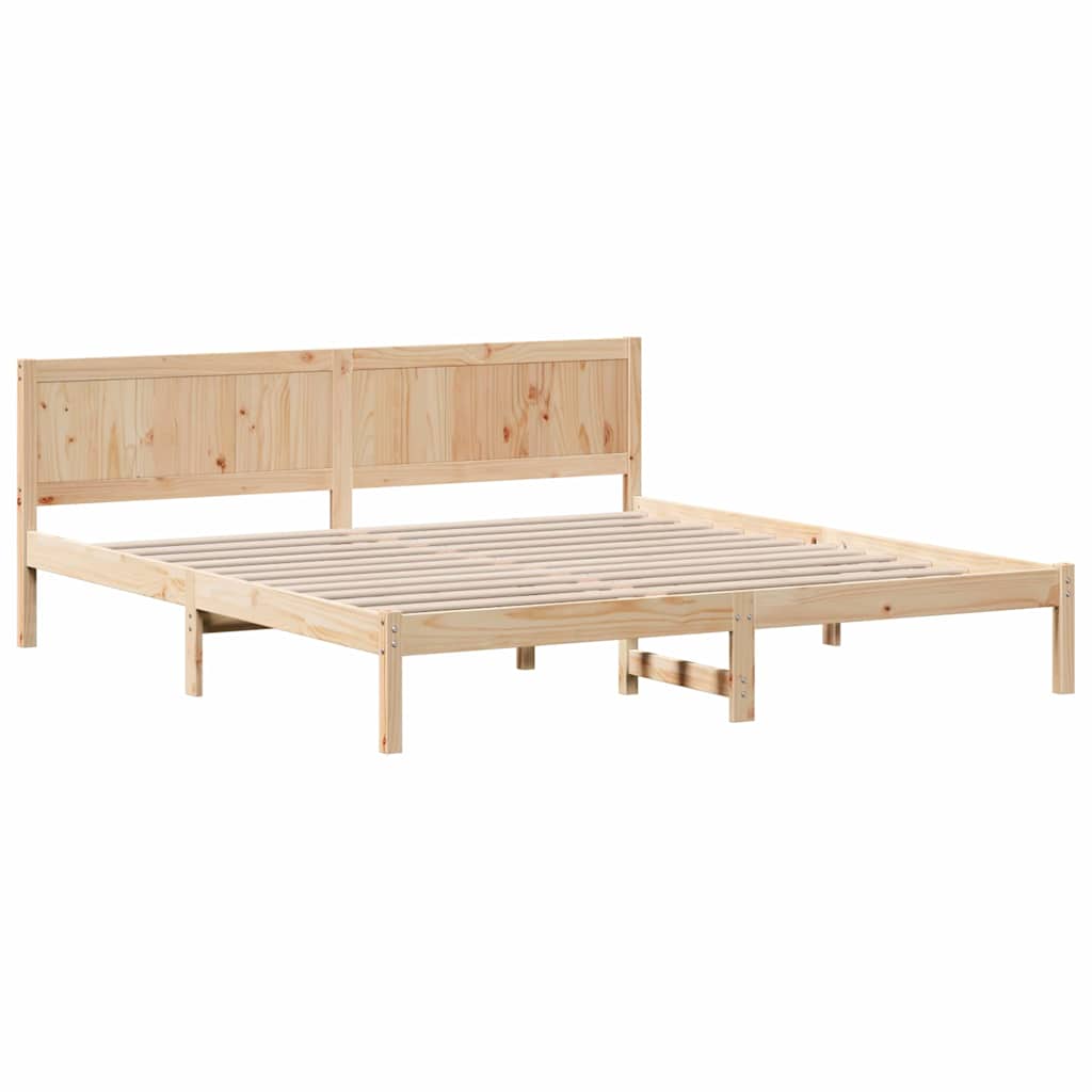 Krevetna konstrukcija Smeđa 180 x 200 cm Čvrsto borovo drvo