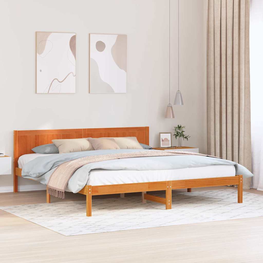 Krevetna konstrukcija Smeđa 180 x 200 cm Čvrsto borovo drvo
