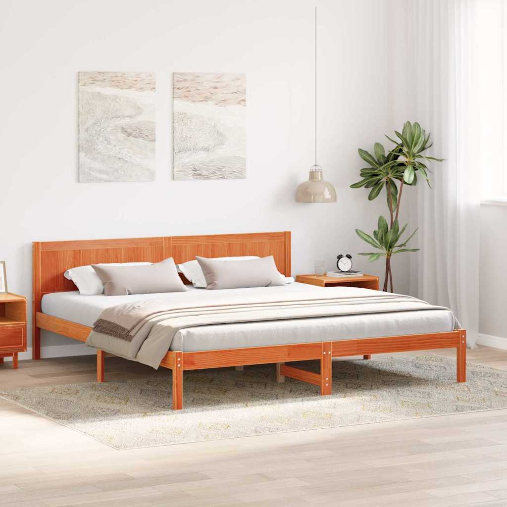 Krevetna konstrukcija Smeđa 180 x 200 cm Čvrsto borovo drvo