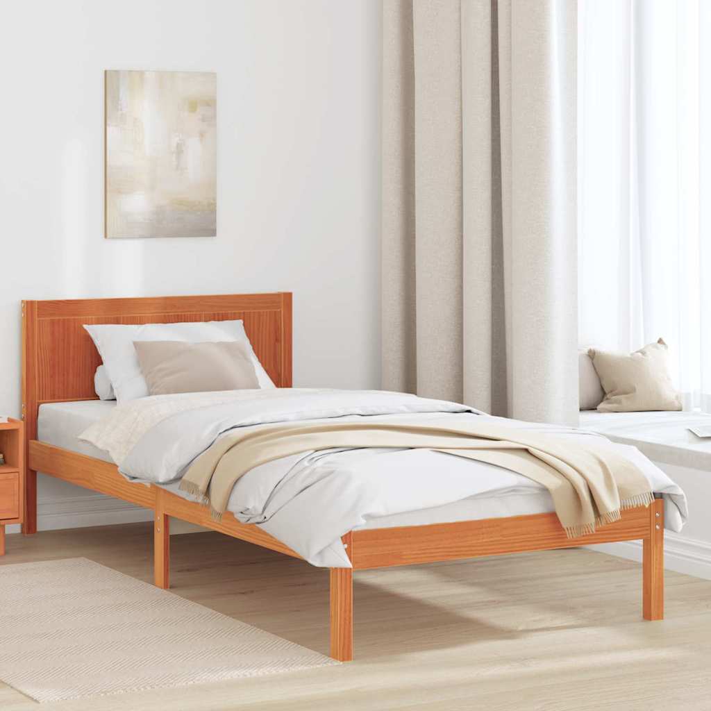 Krevetna konstrukcija Smeđa 80 x 200 cm Čvrsto borovo drvo