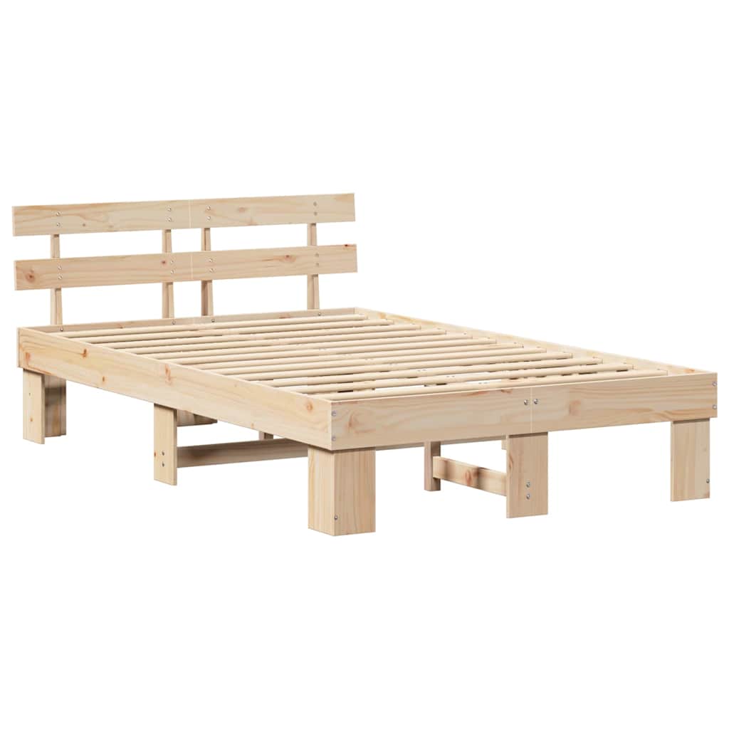 Krevetna konstrukcija Prirodna 135 x 190 cm Čvrsto borovo drvo