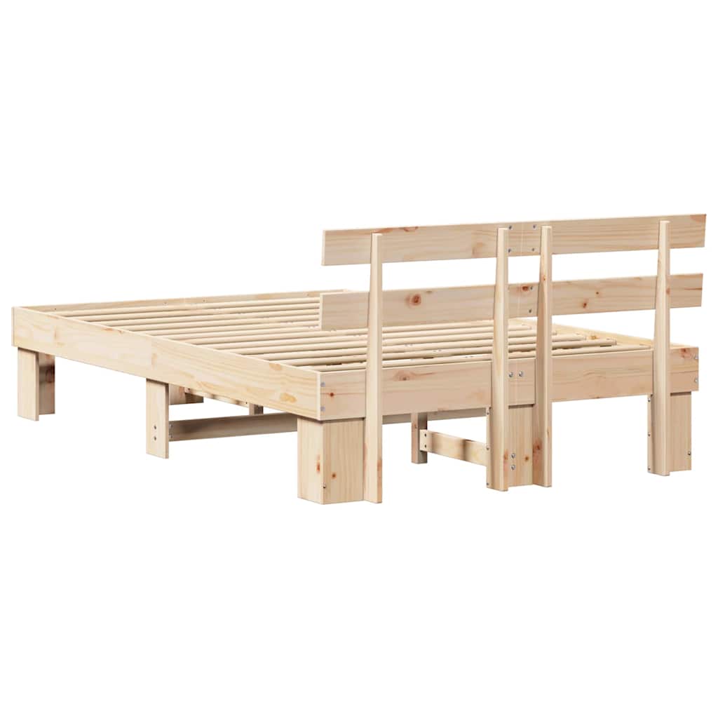 Krevetna konstrukcija Prirodna 135 x 190 cm Čvrsto borovo drvo