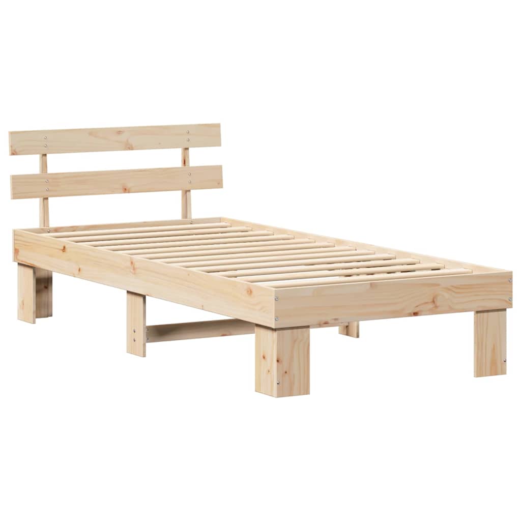 Krevetna konstrukcija Prirodna 100 x 200 cm Čvrsto borovo drvo