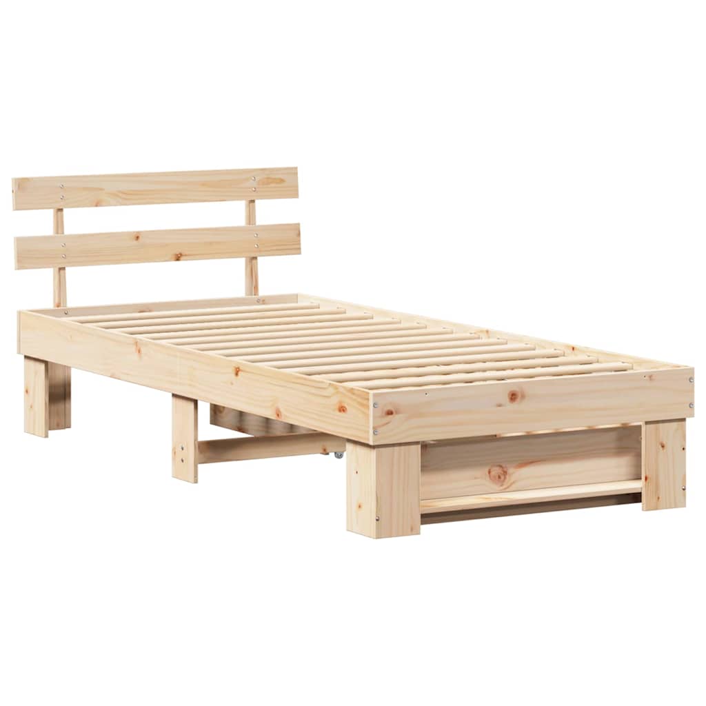 Krevetna konstrukcija Prirodna 100 x 200 cm Čvrsto borovo drvo