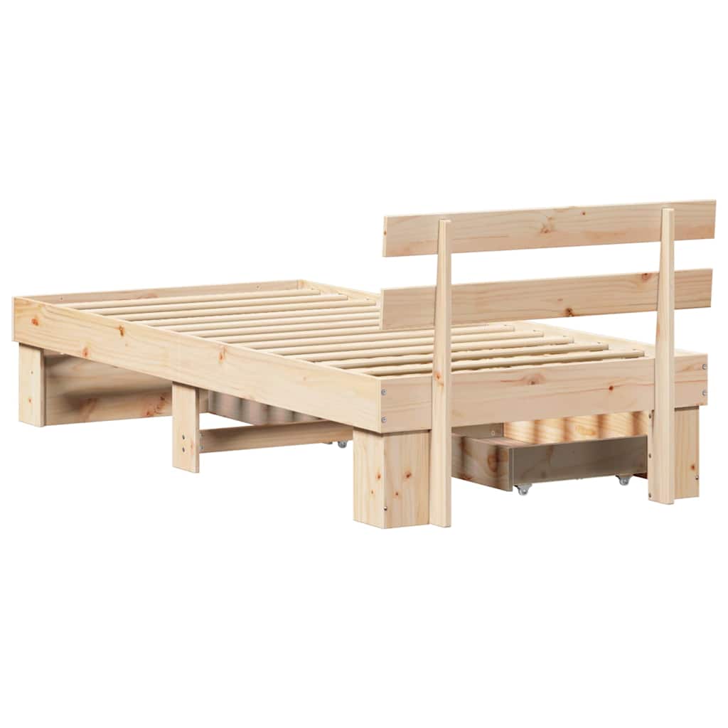 Krevetna konstrukcija Prirodna 100 x 200 cm Čvrsto borovo drvo