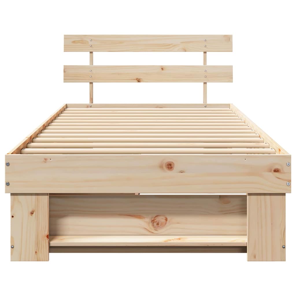 Krevetna konstrukcija Prirodna 100 x 200 cm Čvrsto borovo drvo