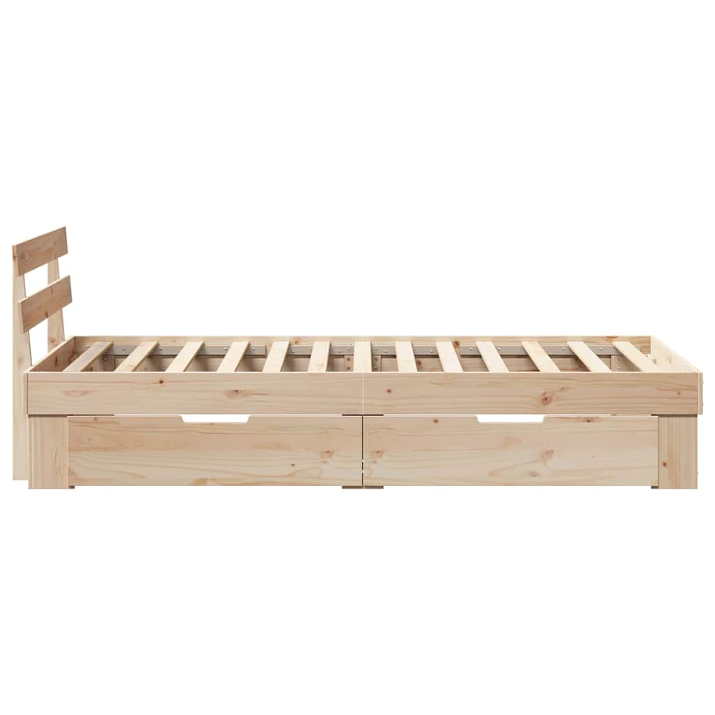 Krevetna konstrukcija Prirodna 100 x 200 cm Čvrsto borovo drvo