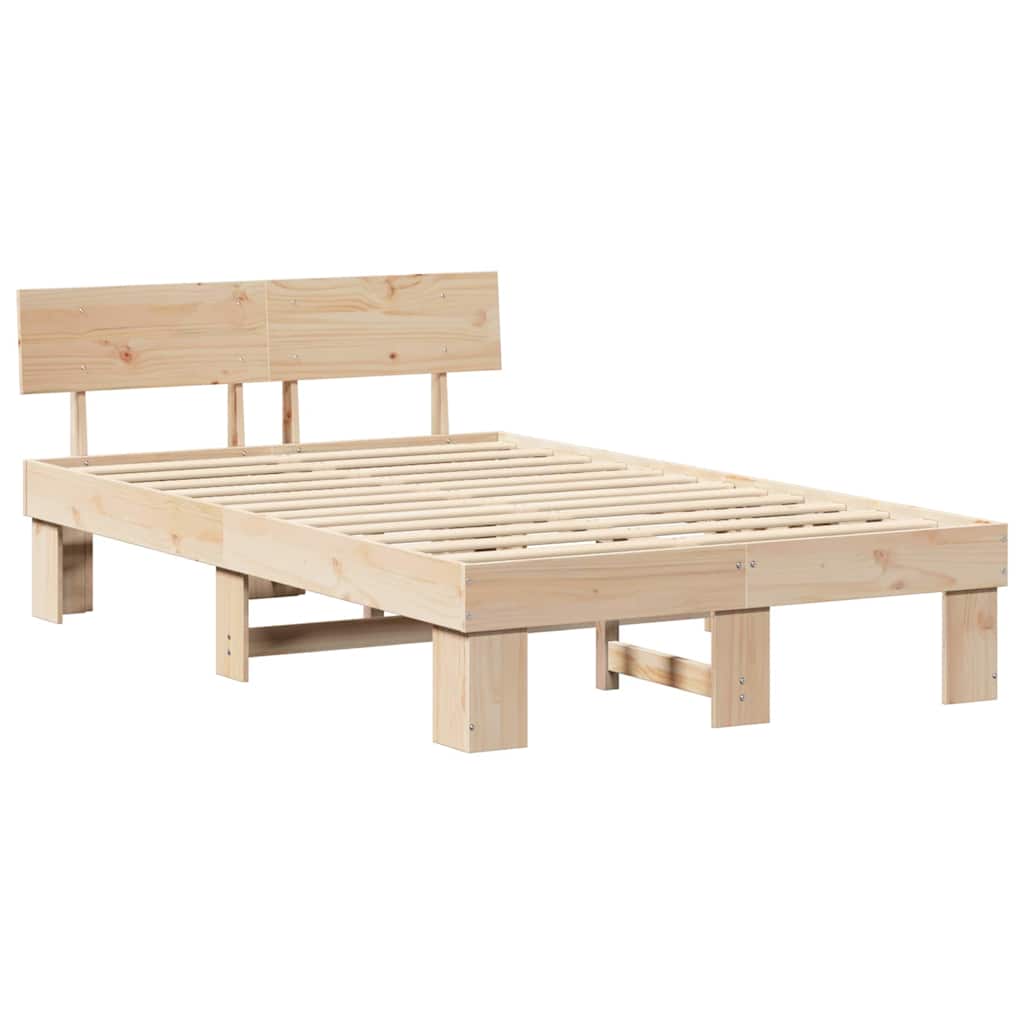 Krevetna konstrukcija Prirodna 140 x 190 cm Čvrsto borovo drvo