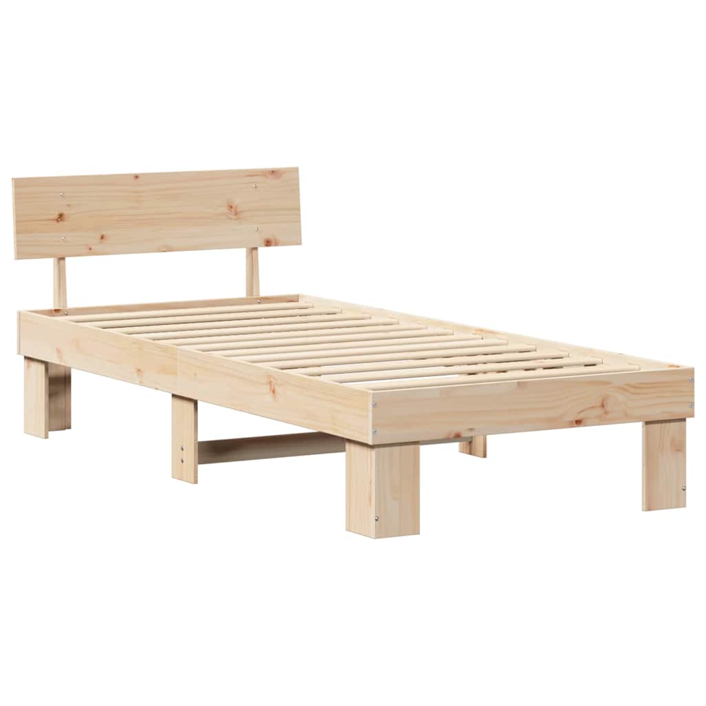Krevetna konstrukcija Prirodna 100 x 200 cm Čvrsto borovo drvo