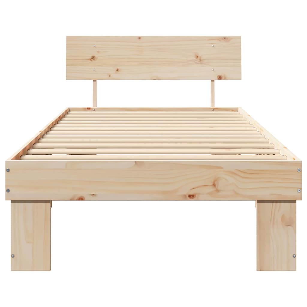 Krevetna konstrukcija Prirodna 100 x 200 cm Čvrsto borovo drvo