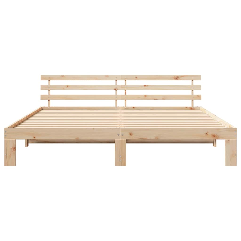 Krevetna konstrukcija Prirodna 180 x 200 cm Čvrsto borovo drvo