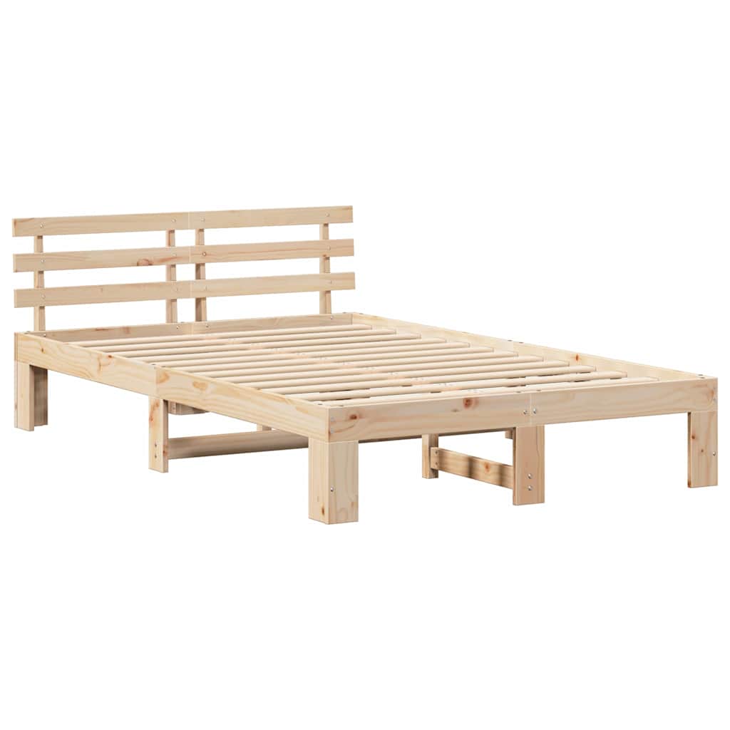 Krevetna konstrukcija Prirodna 140 x 190 cm Čvrsto borovo drvo