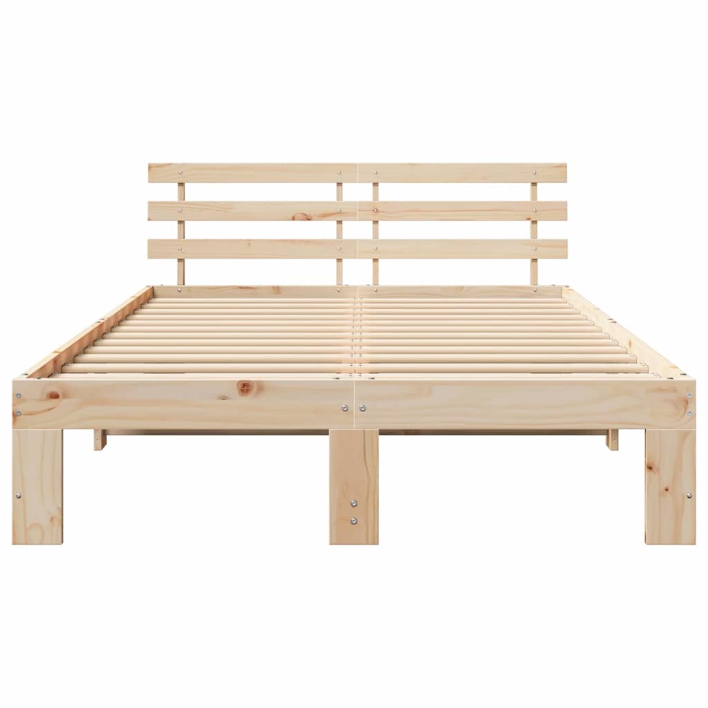 Krevetna konstrukcija Prirodna 140 x 190 cm Čvrsto borovo drvo