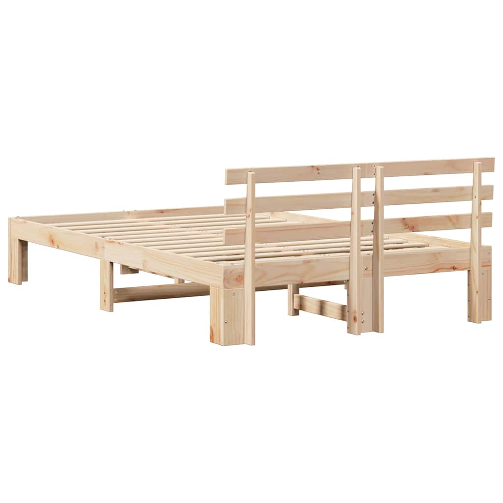 Krevetna konstrukcija Prirodna 135 x 190 cm Čvrsto borovo drvo