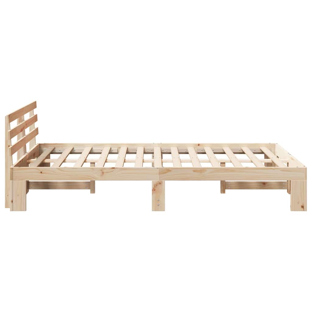 Krevetna konstrukcija Prirodna 135 x 190 cm Čvrsto borovo drvo