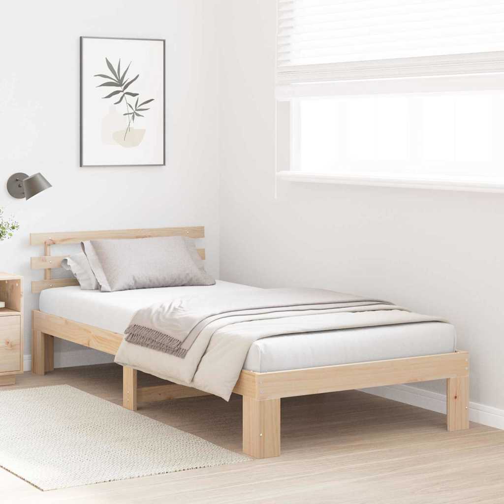 Krevetna konstrukcija Prirodna 100 x 200 cm Čvrsto borovo drvo