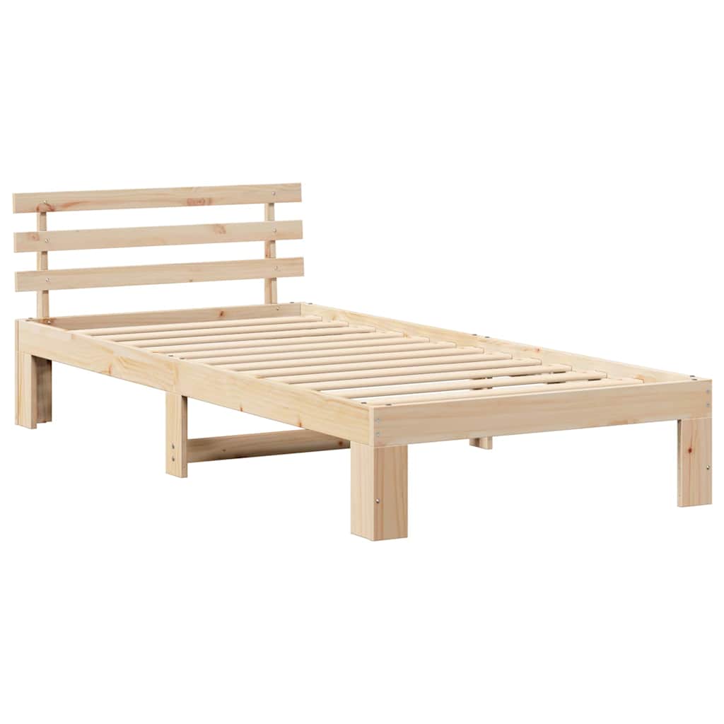 Krevetna konstrukcija Prirodna 100 x 200 cm Čvrsto borovo drvo