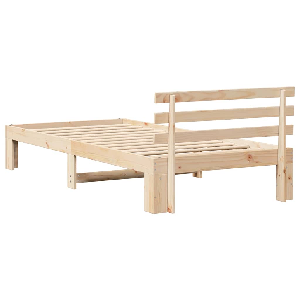 Krevetna konstrukcija Prirodna 100 x 200 cm Čvrsto borovo drvo