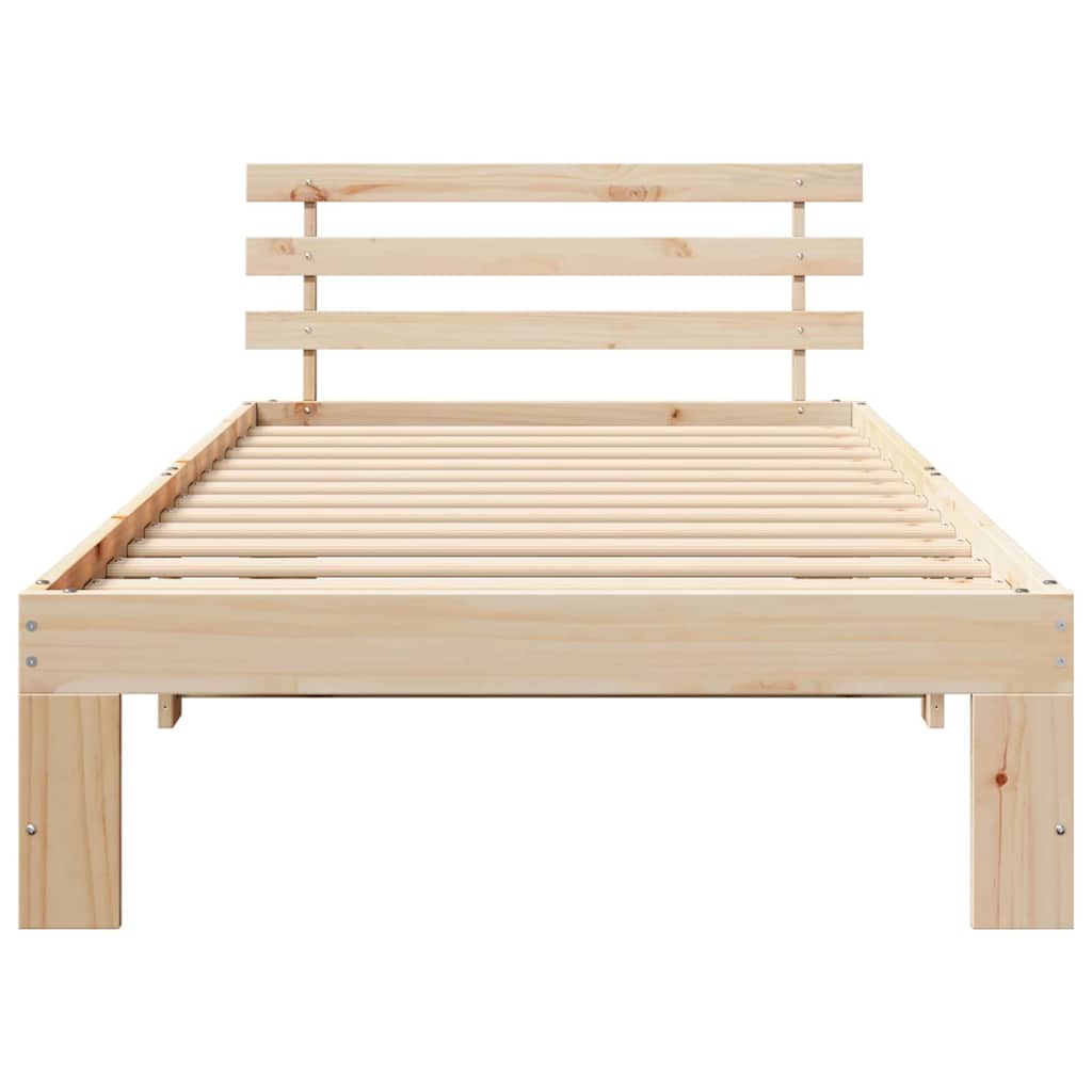 Krevetna konstrukcija Prirodna 100 x 200 cm Čvrsto borovo drvo