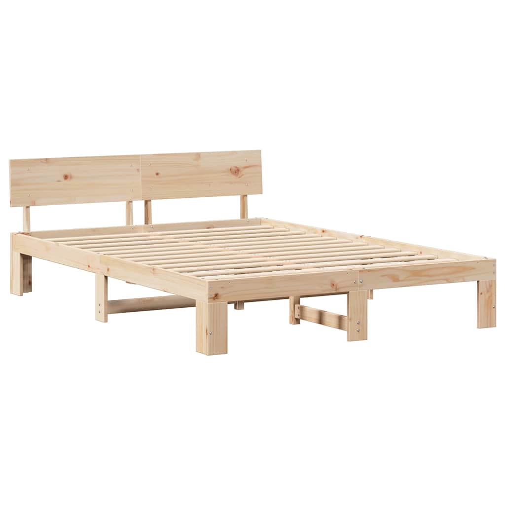 Krevetna konstrukcija Prirodna 160 x 200 cm Čvrsto borovo drvo
