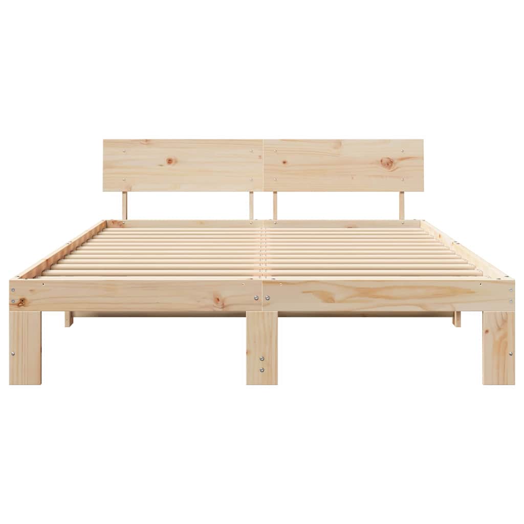 Krevetna konstrukcija Prirodna 160 x 200 cm Čvrsto borovo drvo