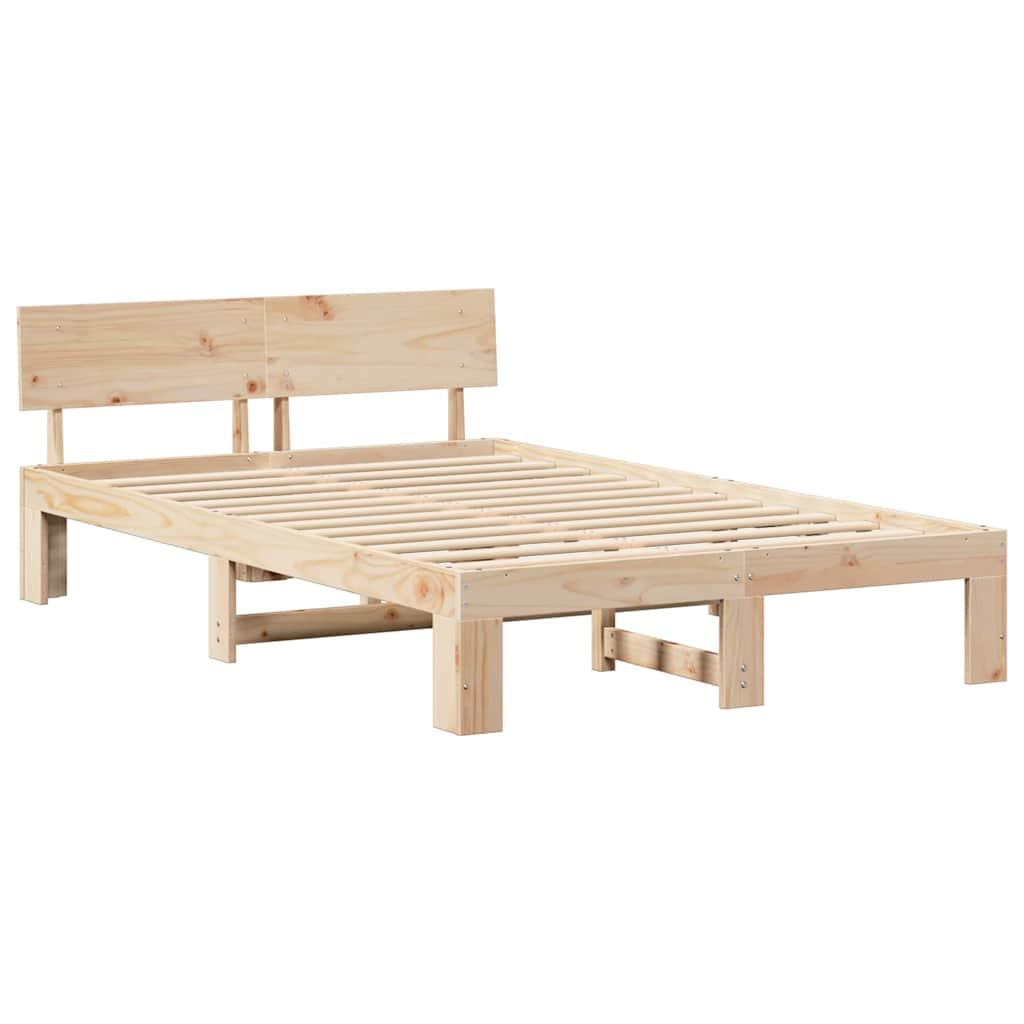 Krevetna konstrukcija Prirodna 140 x 190 cm Čvrsto borovo drvo