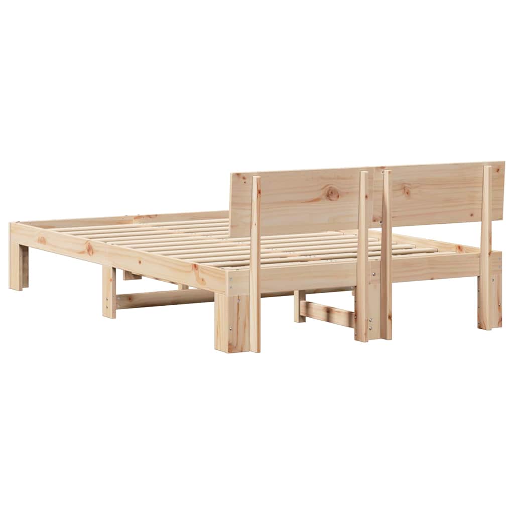 Krevetna konstrukcija Prirodna 135 x 190 cm Čvrsto borovo drvo