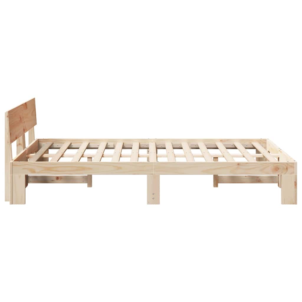 Krevetna konstrukcija Prirodna 135 x 190 cm Čvrsto borovo drvo