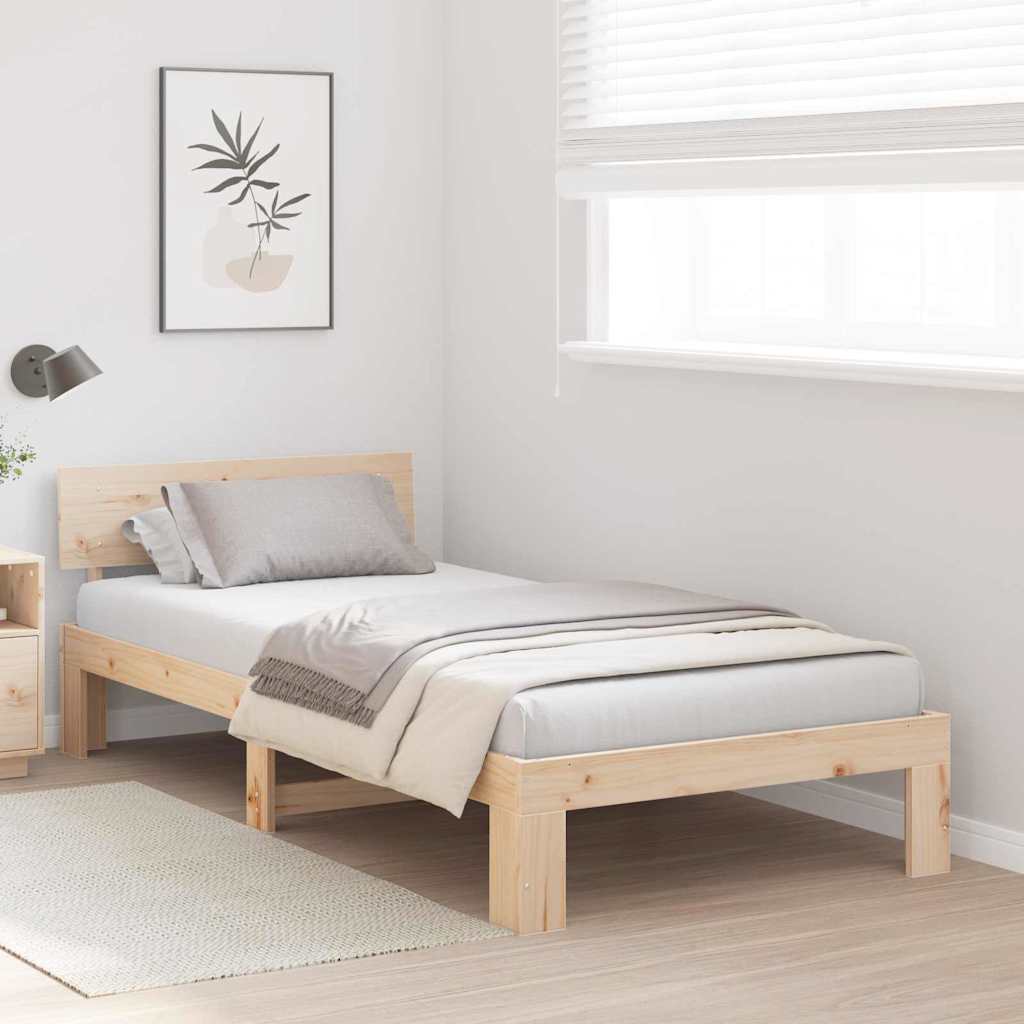 Krevetna konstrukcija Prirodna 100 x 200 cm Čvrsto borovo drvo