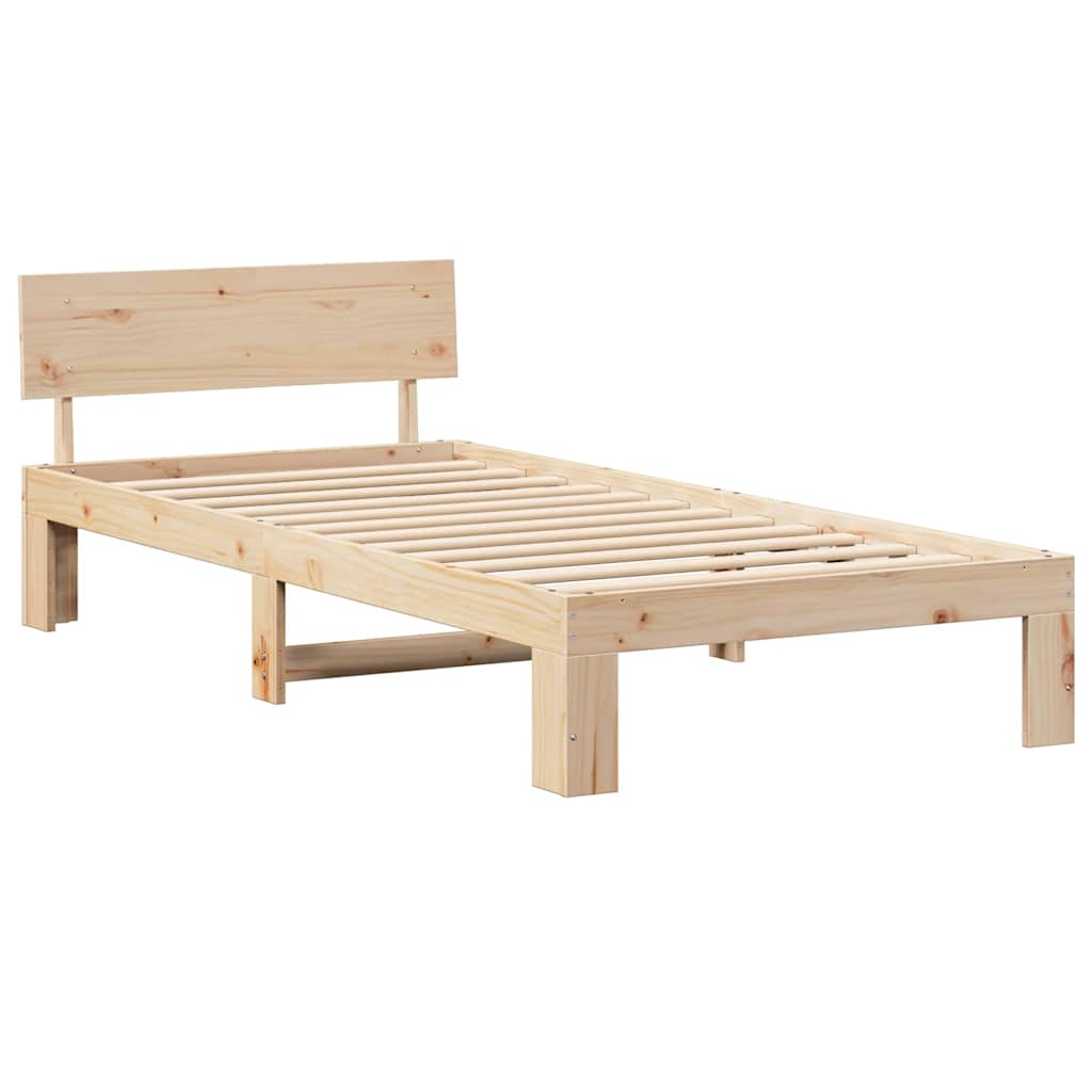 Krevetna konstrukcija Prirodna 100 x 200 cm Čvrsto borovo drvo