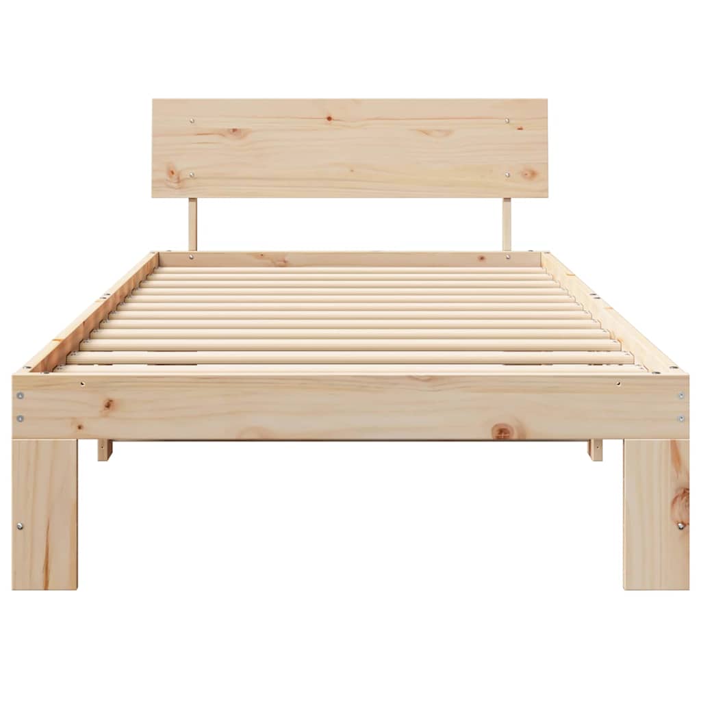 Krevetna konstrukcija Prirodna 100 x 200 cm Čvrsto borovo drvo