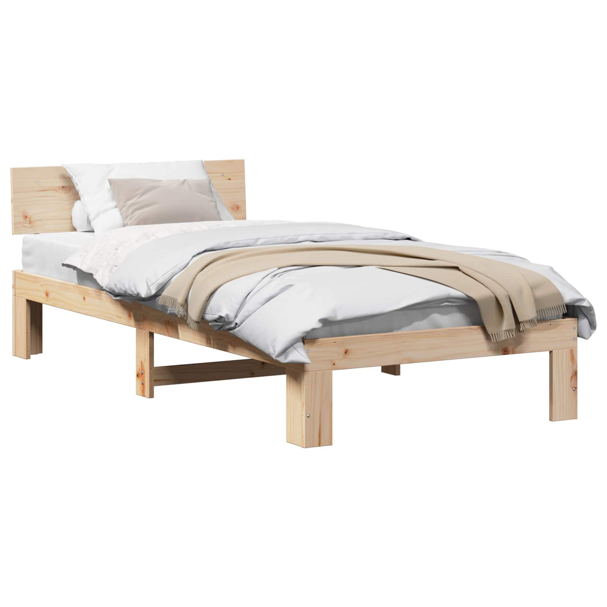 Krevetna konstrukcija Prirodna 80 x 200 cm Čvrsto borovo drvo