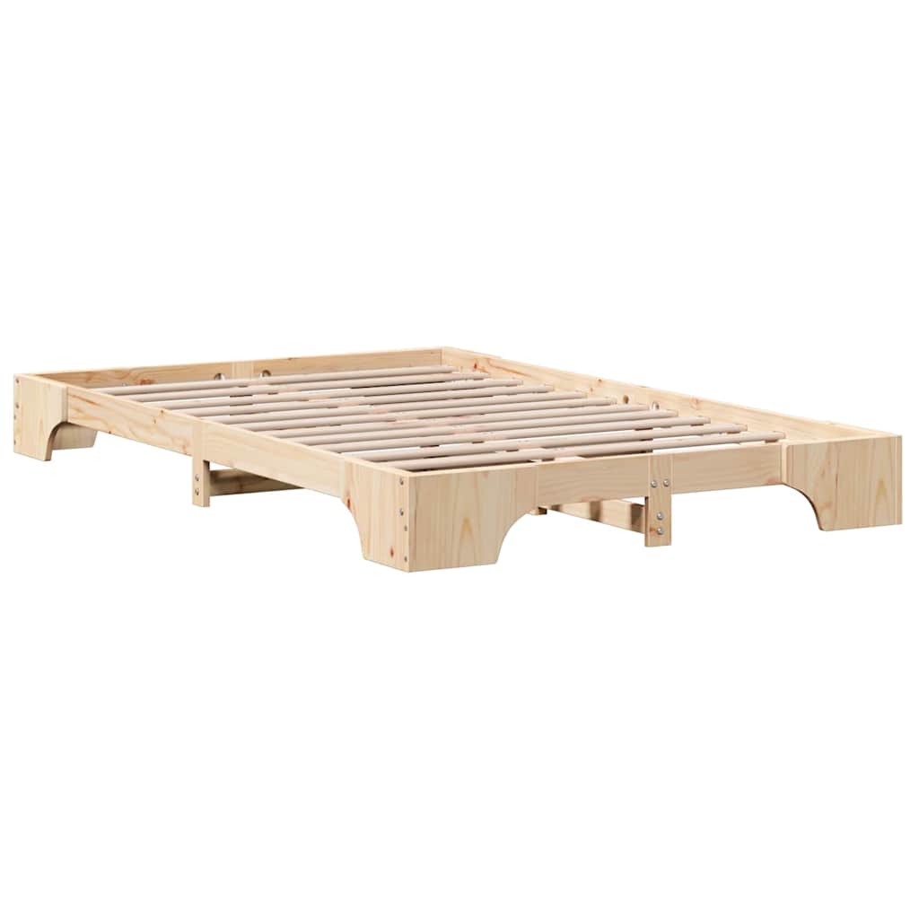 Krevetna konstrukcija Prirodna 135 x 190 cm Čvrsto borovo drvo