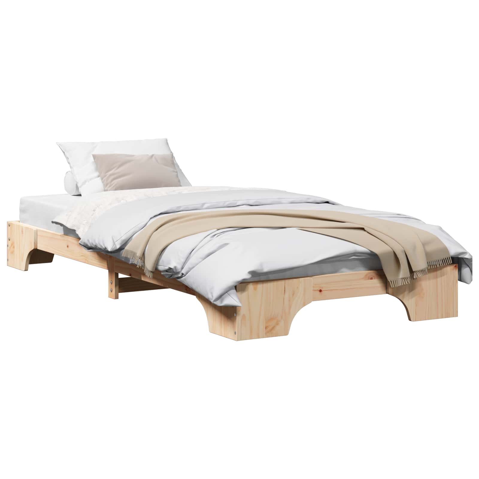 Krevetna konstrukcija Prirodna 100 x 200 cm Čvrsto borovo drvo