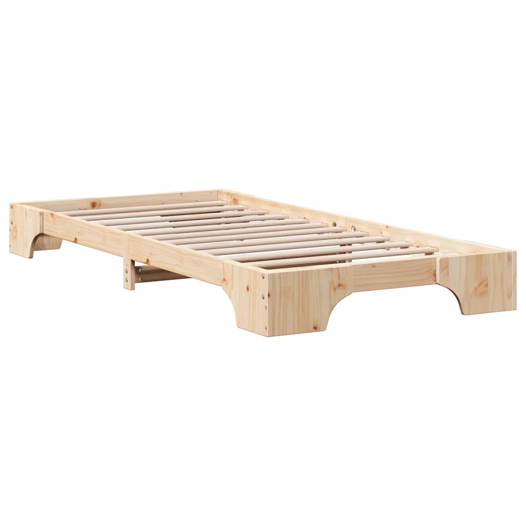 Krevetna konstrukcija Prirodna 100 x 200 cm Čvrsto borovo drvo