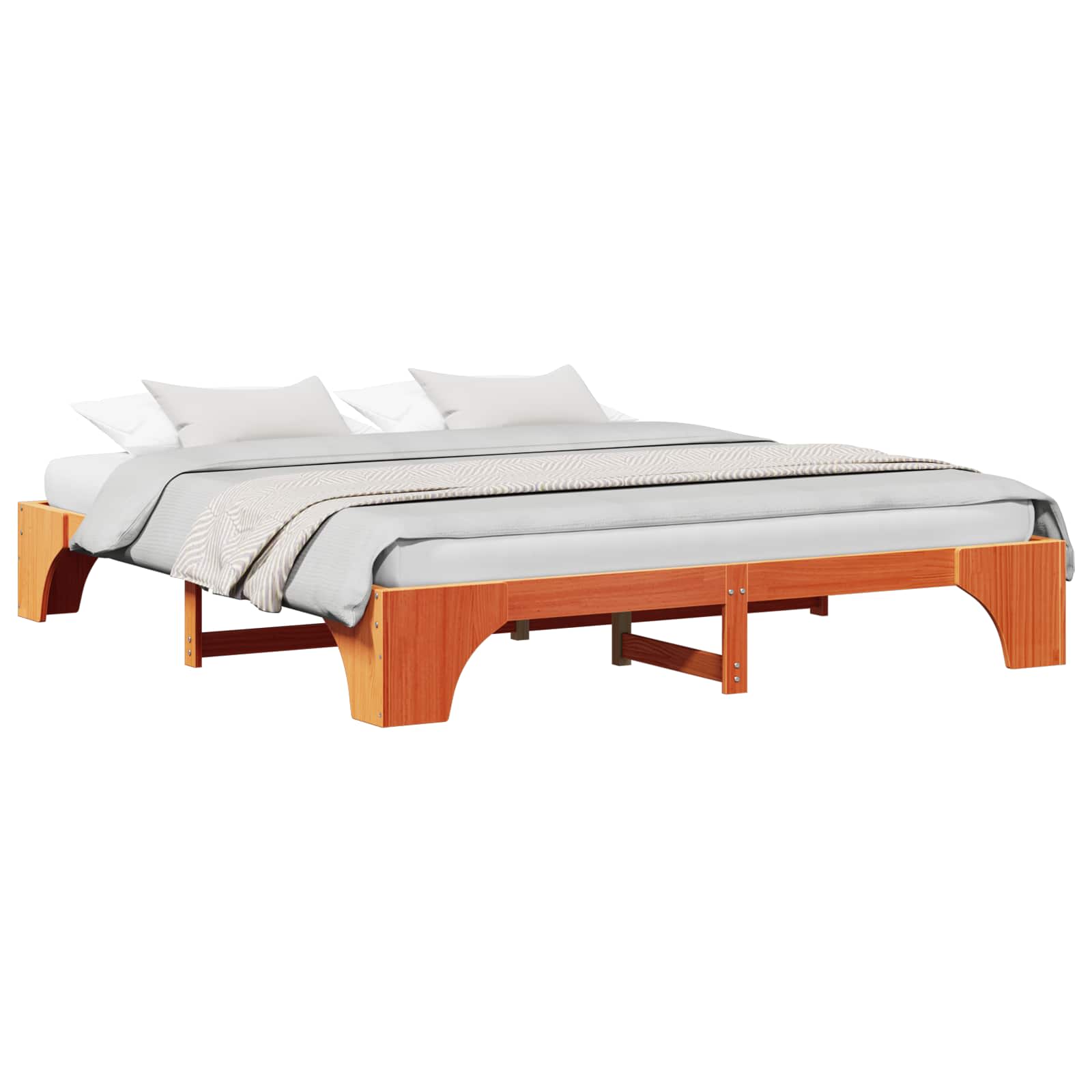 Krevetna konstrukcija Vosak smeđa 200 x 200 cm