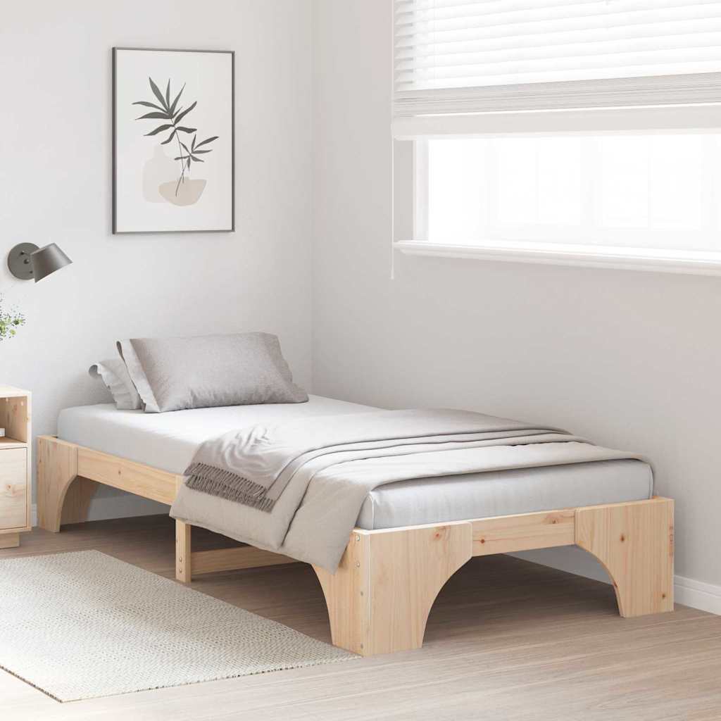 Krevetna konstrukcija Prirodna 100 x 200 cm Čvrsto borovo drvo