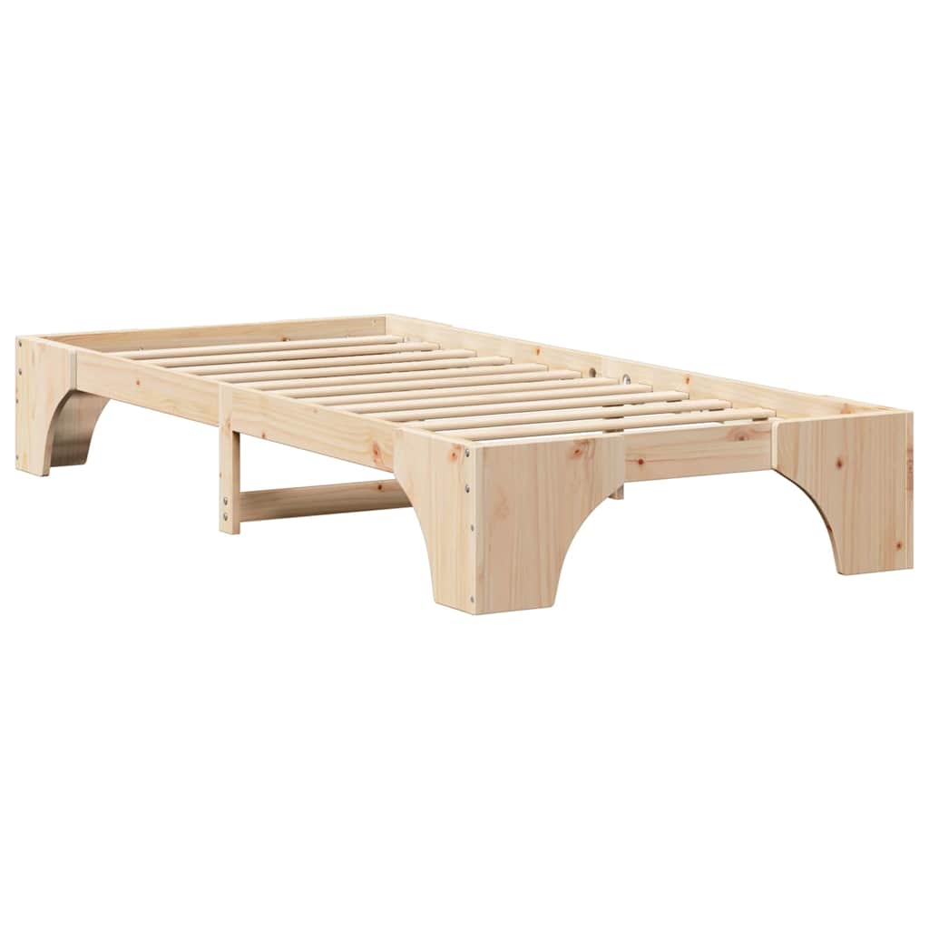 Krevetna konstrukcija Prirodna 100 x 200 cm Čvrsto borovo drvo