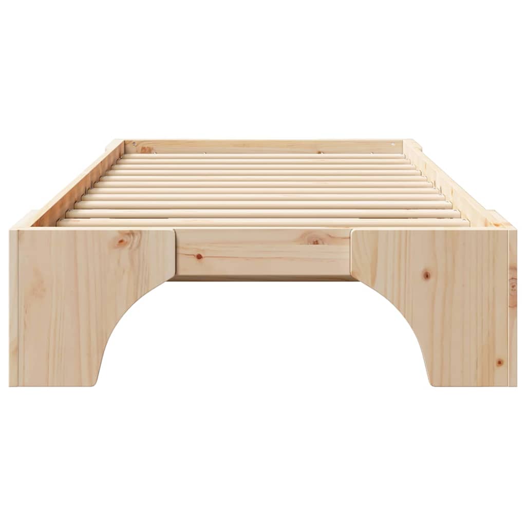 Krevetna konstrukcija Prirodna 100 x 200 cm Čvrsto borovo drvo