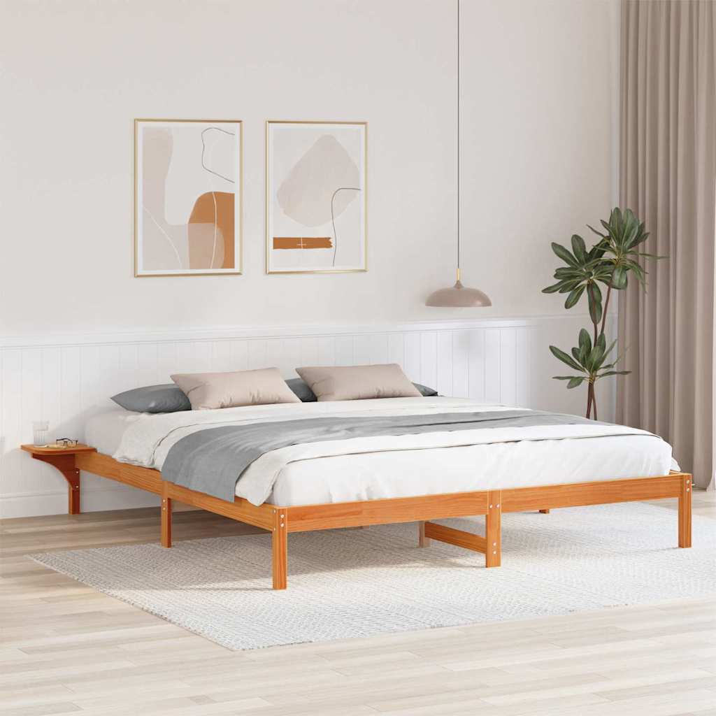 Krevetna konstrukcija Vosak smeđa 200 x 200 cm
