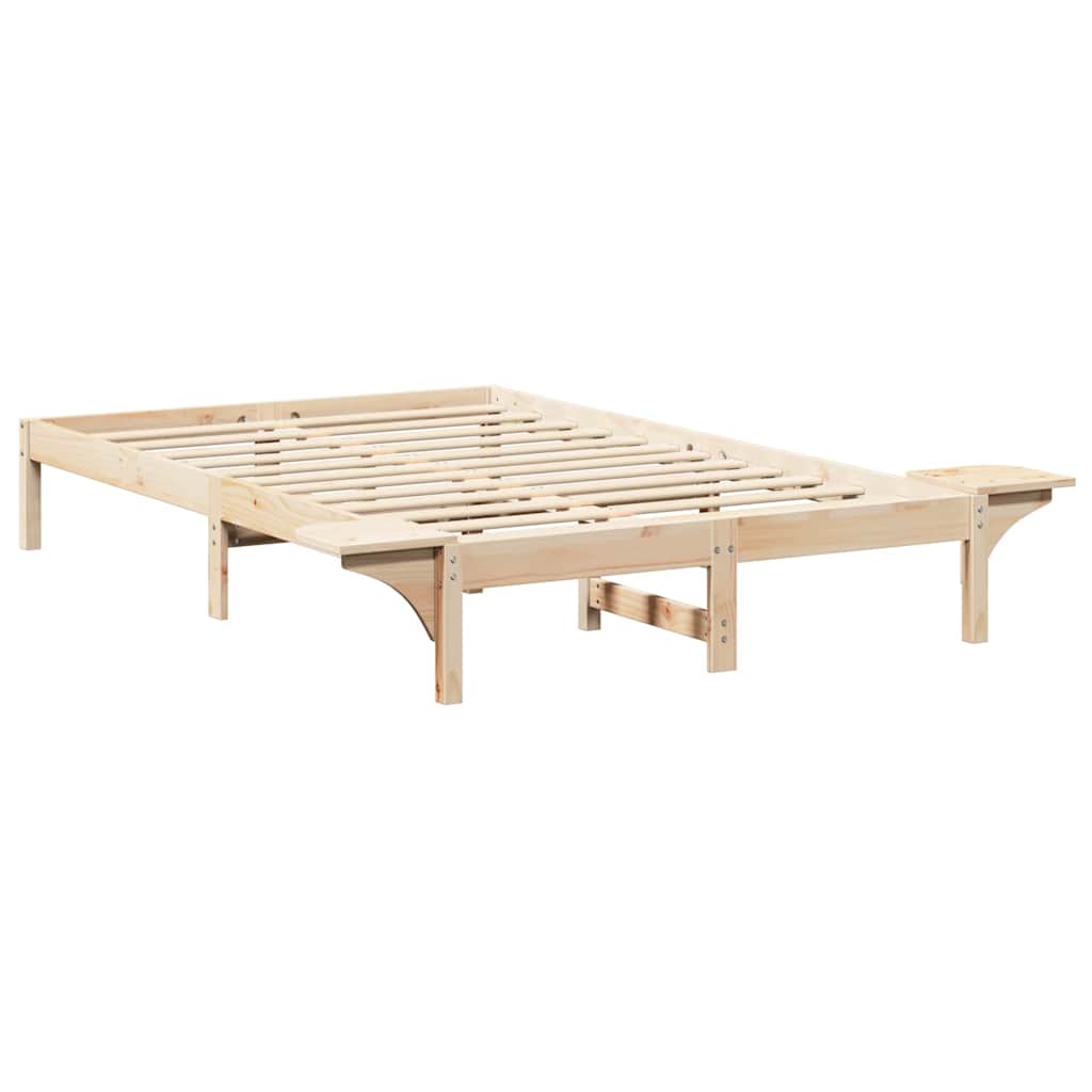 Krevetna konstrukcija Prirodna 140 x 190 cm Čvrsto borovo drvo