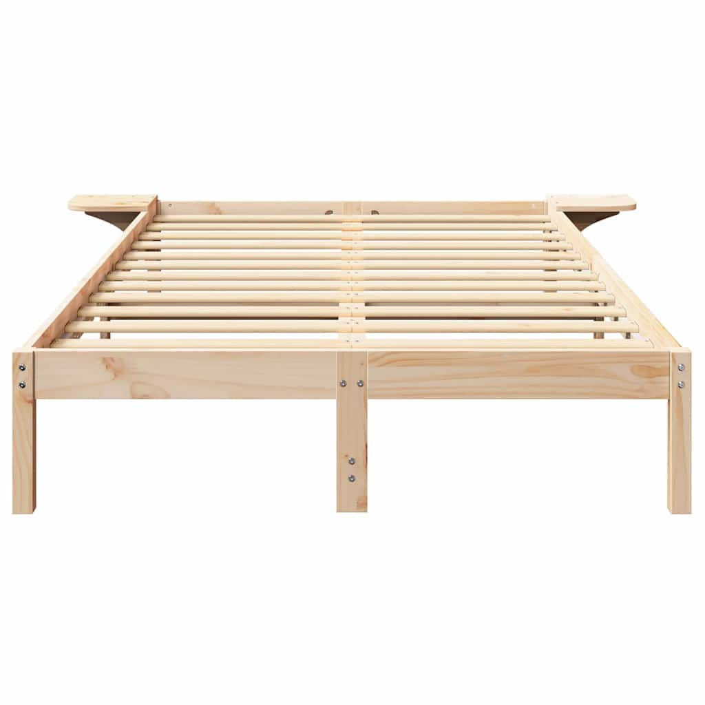 Krevetna konstrukcija Prirodna 140 x 190 cm Čvrsto borovo drvo