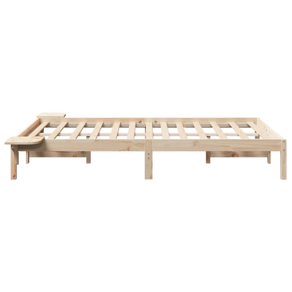 Krevetna konstrukcija Prirodna 140 x 190 cm Čvrsto borovo drvo