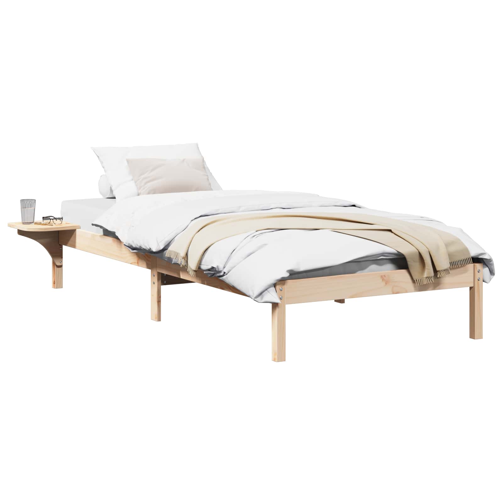 Krevetna konstrukcija Prirodna 100 x 200 cm Čvrsto borovo drvo