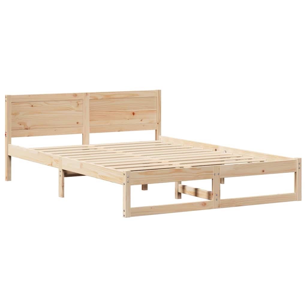 Krevetna konstrukcija Prirodna 160 x 200 cm Čvrsto borovo drvo