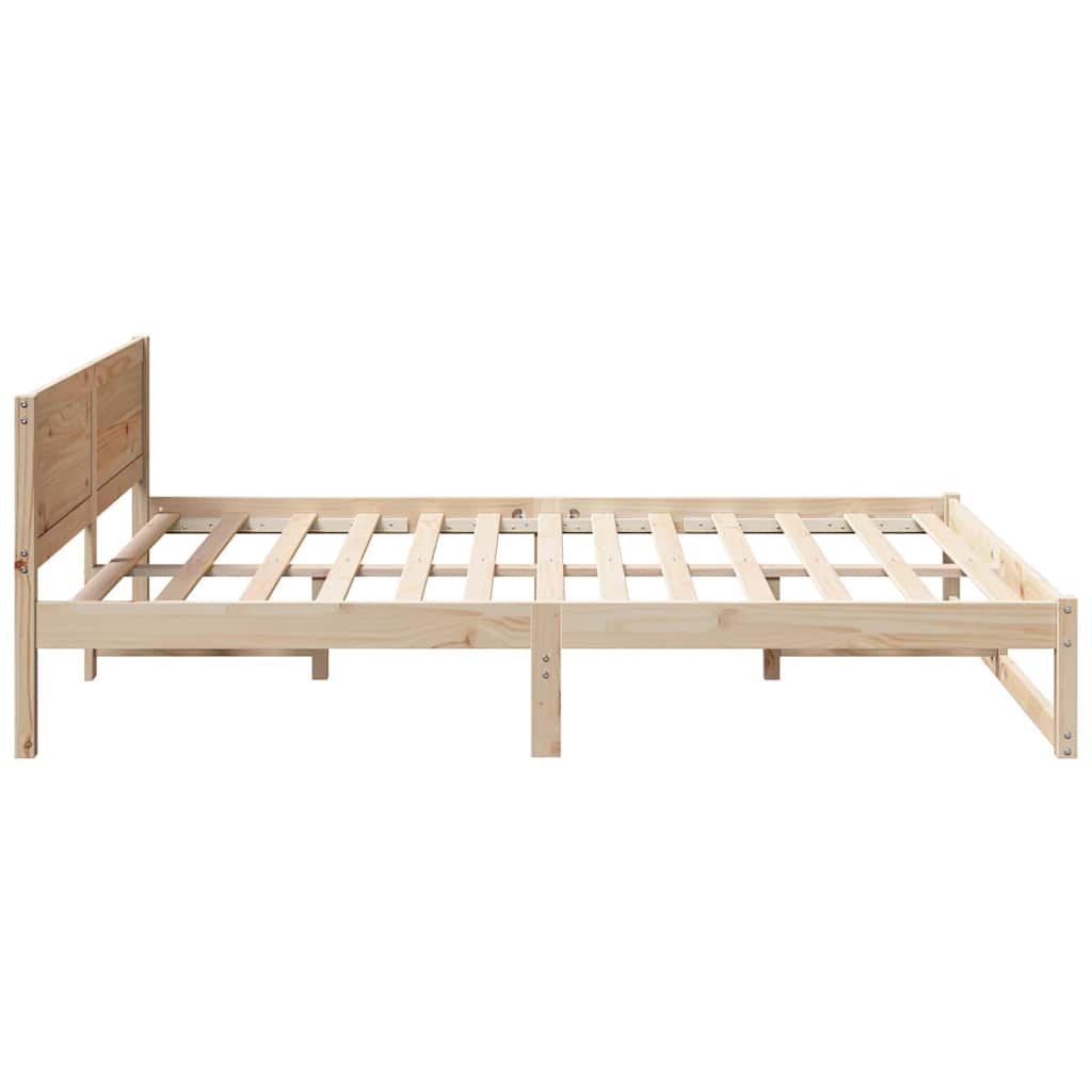 Krevetna konstrukcija Prirodna 160 x 200 cm Čvrsto borovo drvo