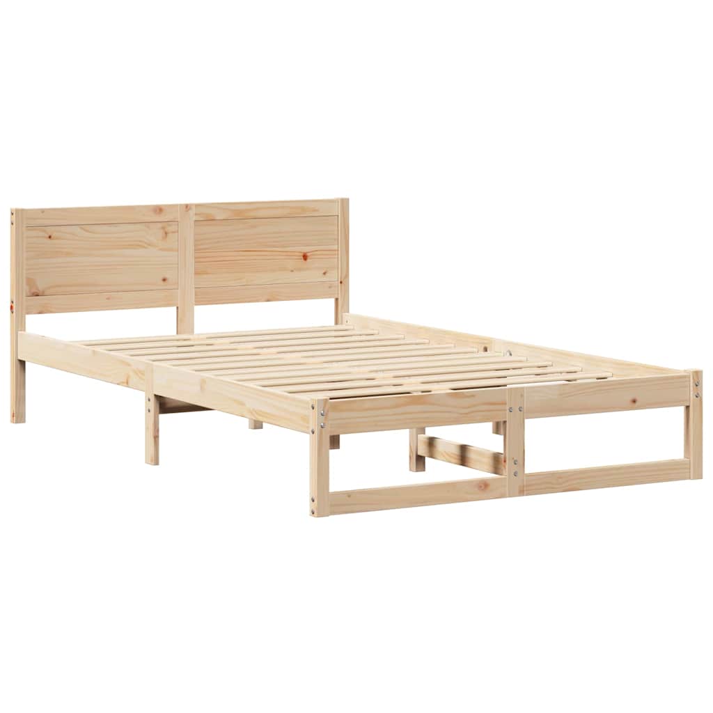 Krevetna konstrukcija Prirodna 140 x 190 cm Čvrsto borovo drvo