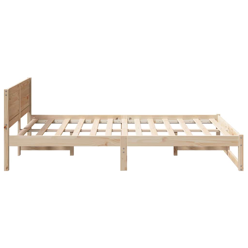 Krevetna konstrukcija Prirodna 140 x 190 cm Čvrsto borovo drvo