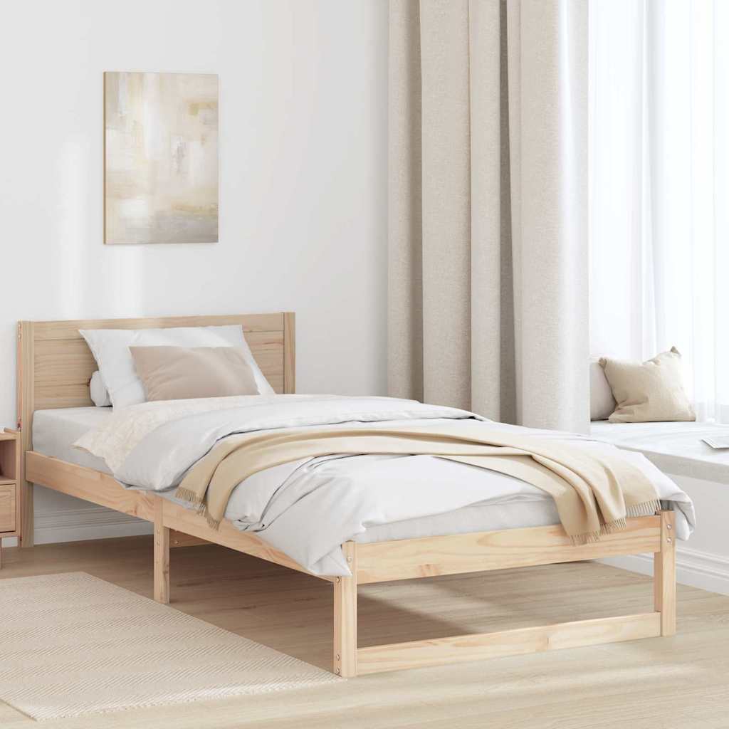 Krevetna konstrukcija Prirodna 100 x 200 cm Čvrsto borovo drvo